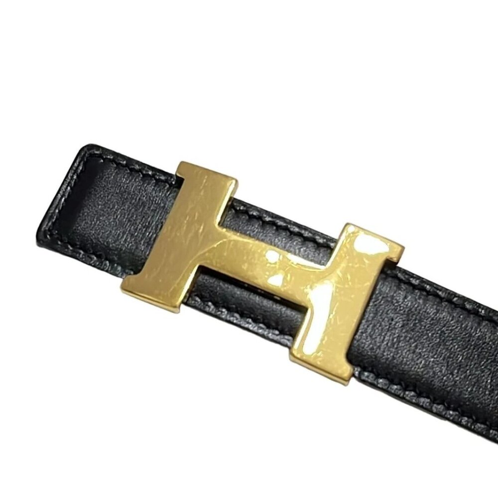 HERMES H Belt - Black Box Calf Square B Belt 524-060425 - Picture 3 of 8